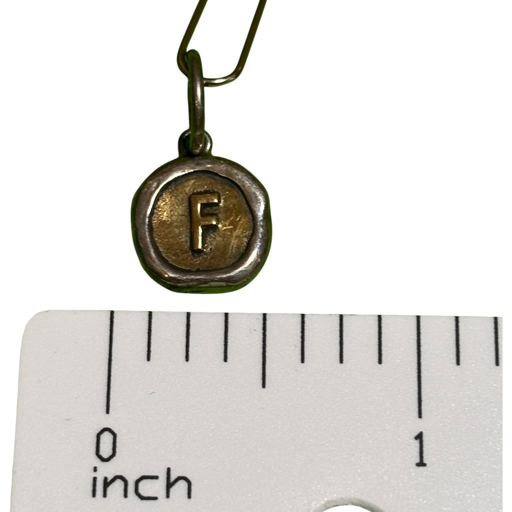 Waxing Poetic Initial F Typewriter Key Charm Sterling Silver Brass Mixed Metal
